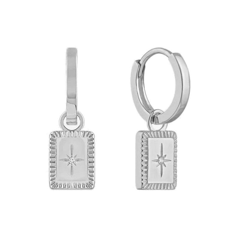 Gold Star Medallion Huggie Earrings