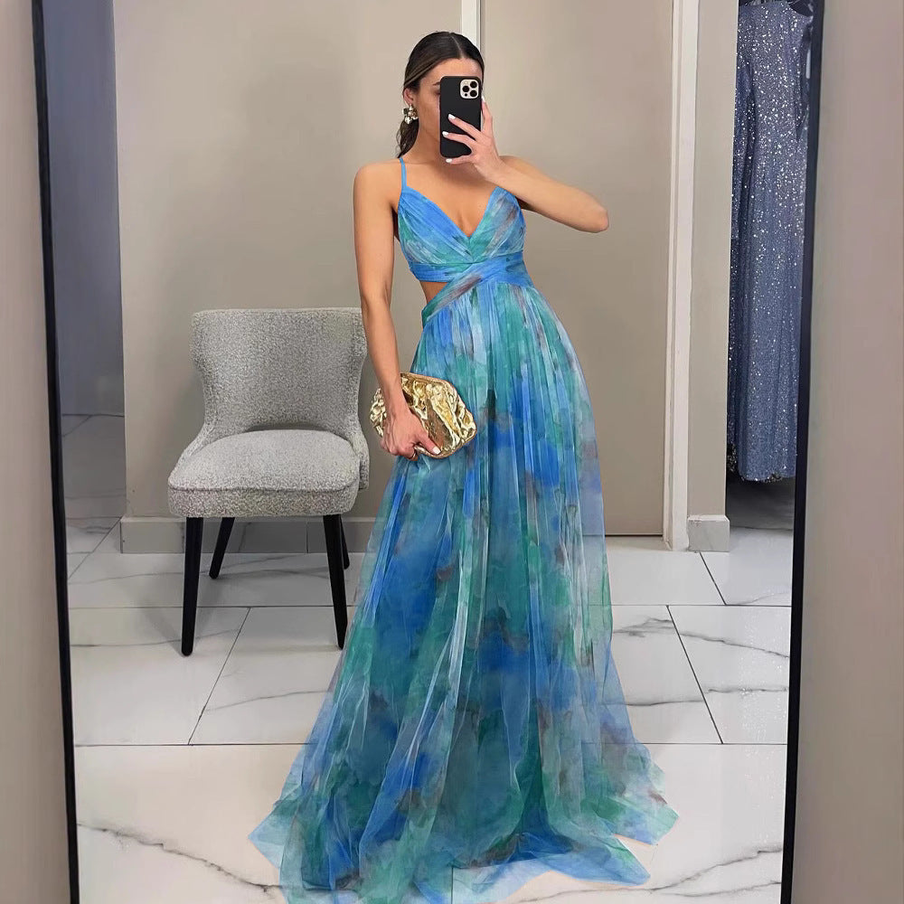 Mesh Printed Floaty Sundress