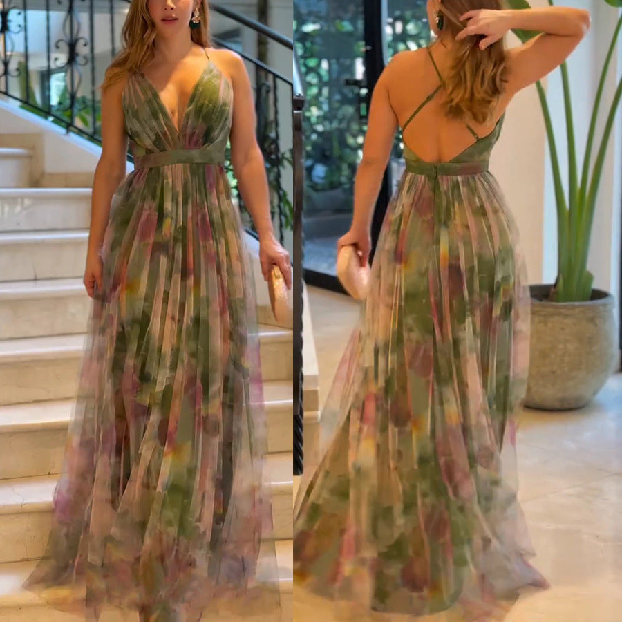 Mesh Printed Floaty Sundress