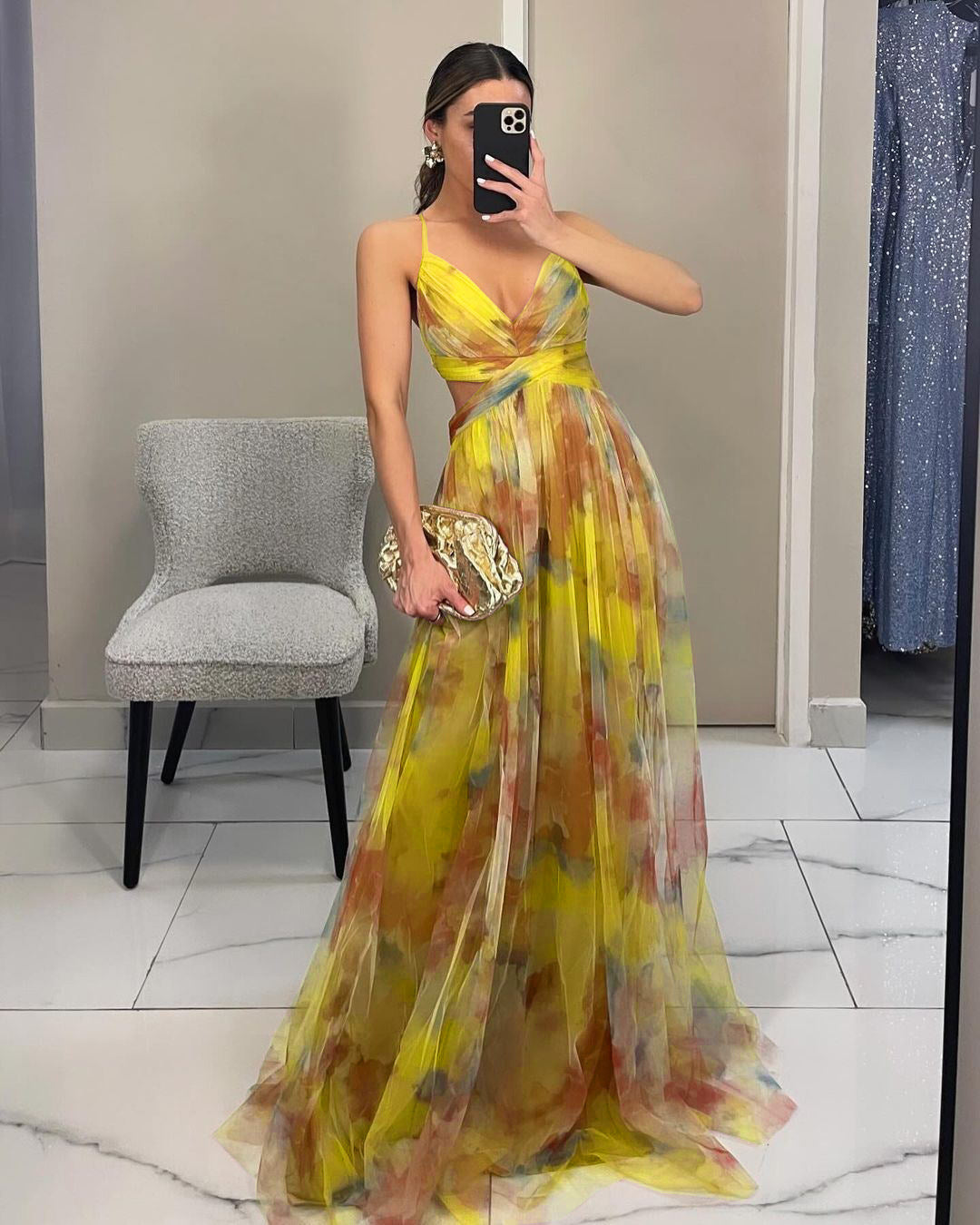 Mesh Printed Floaty Sundress