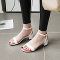 Candy-Color Chunky Heel Patent Sandals