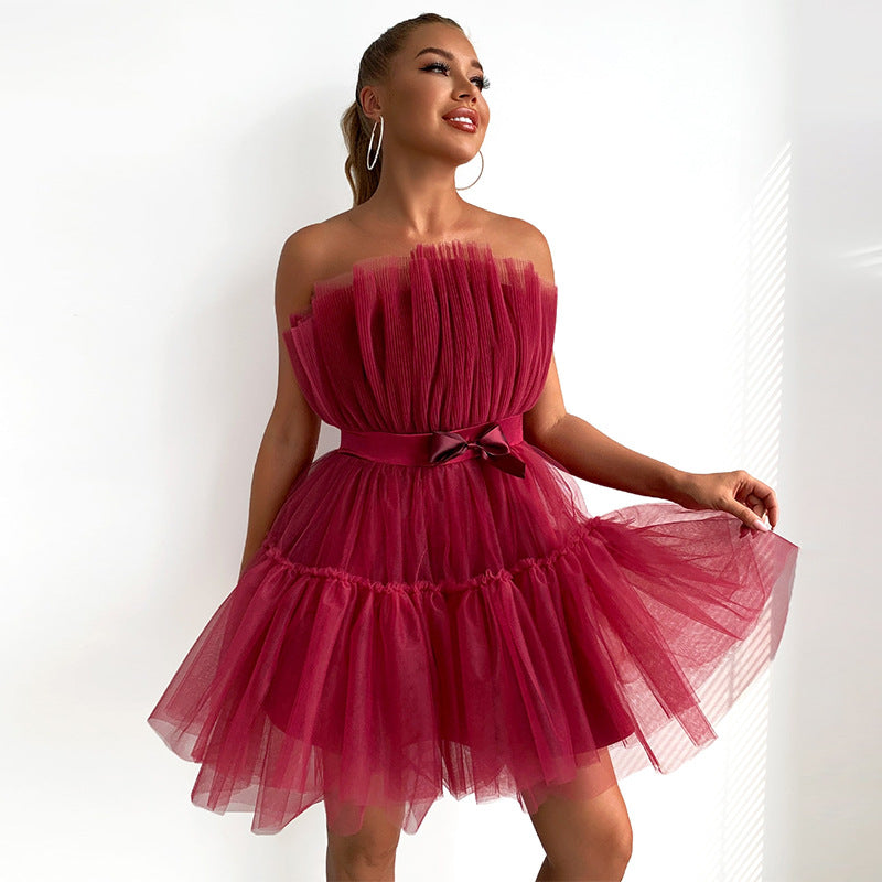 Sweet Ruffle Mini Party Dress