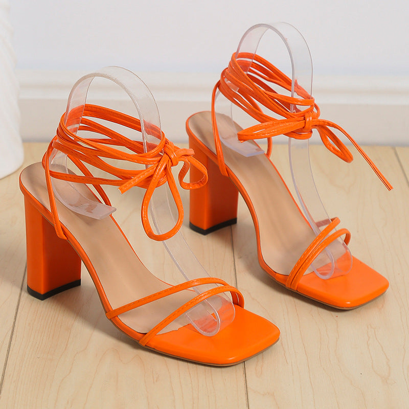 Plus-Size Sexy Square-Toe Summer Heels