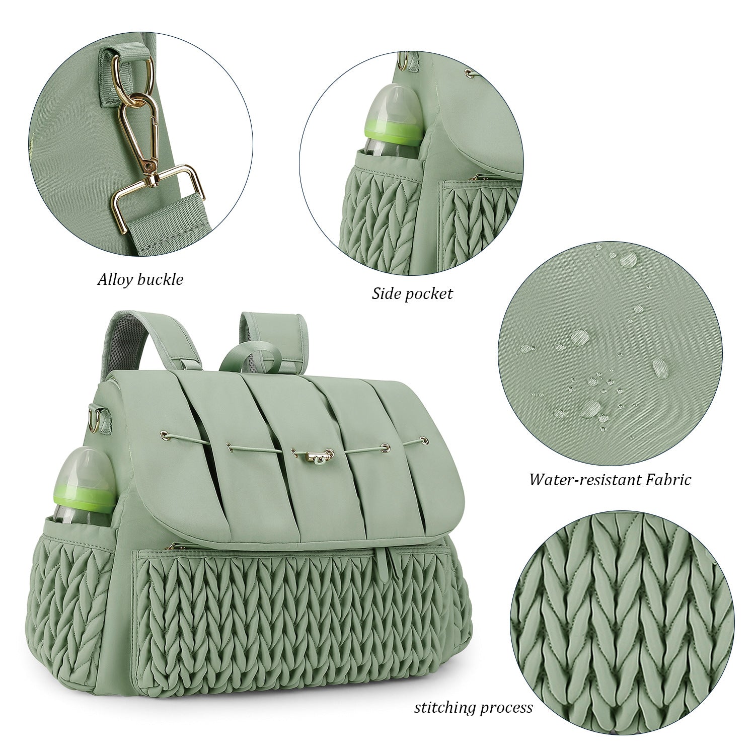 Quilted Large Capacity Mummy Backpack