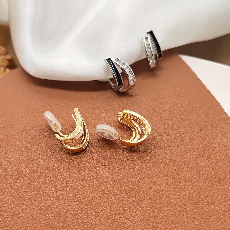 Gold & Mother-of-Pearl Baguette Hoop Earrings